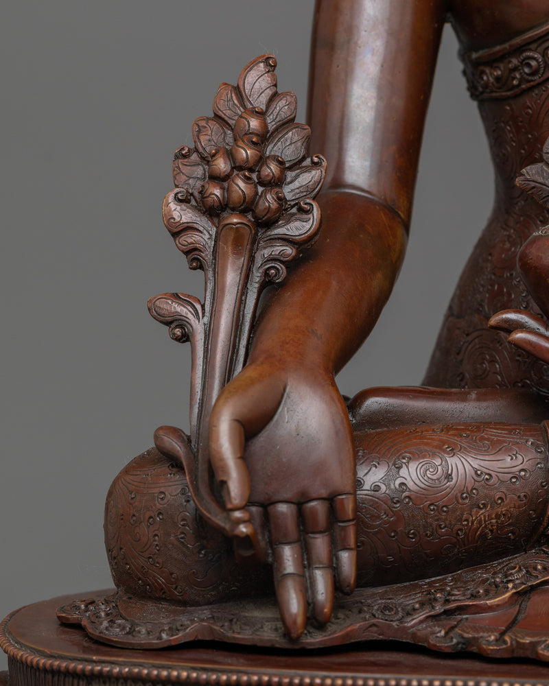 Medicine Buddha Oxidized Figure | Healing Presence of Enlightenment