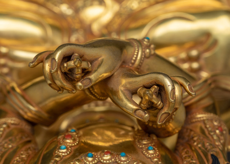 Gold-Gilded Vajradhara Statue | Embrace the Power of Enlightenment