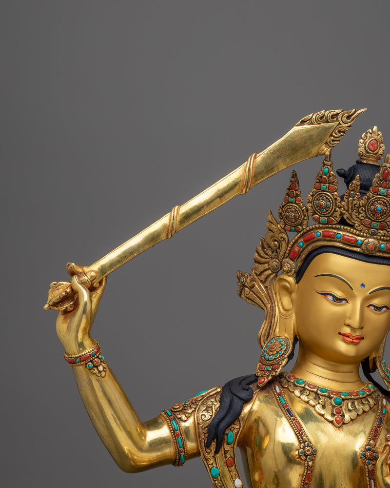 Radiant Insight Wisdom Deity Manjushri Statue | Illuminate Your Path to Enlightenment