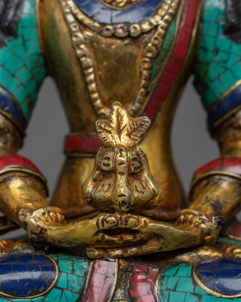 Amitayus Antique Figure Statue | Timeless Elegance in 24K Gold Gilded Sculpture