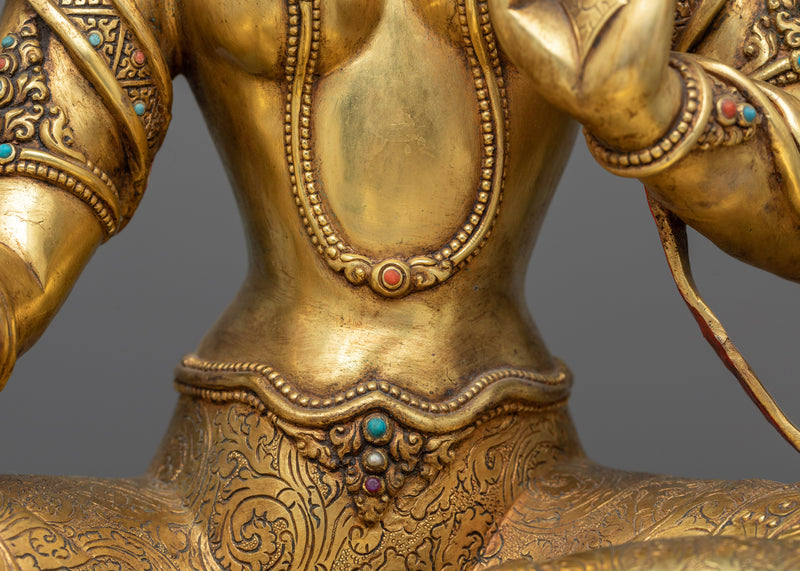 Green Tara Antique Statue | Beacon of Protection and Compassion