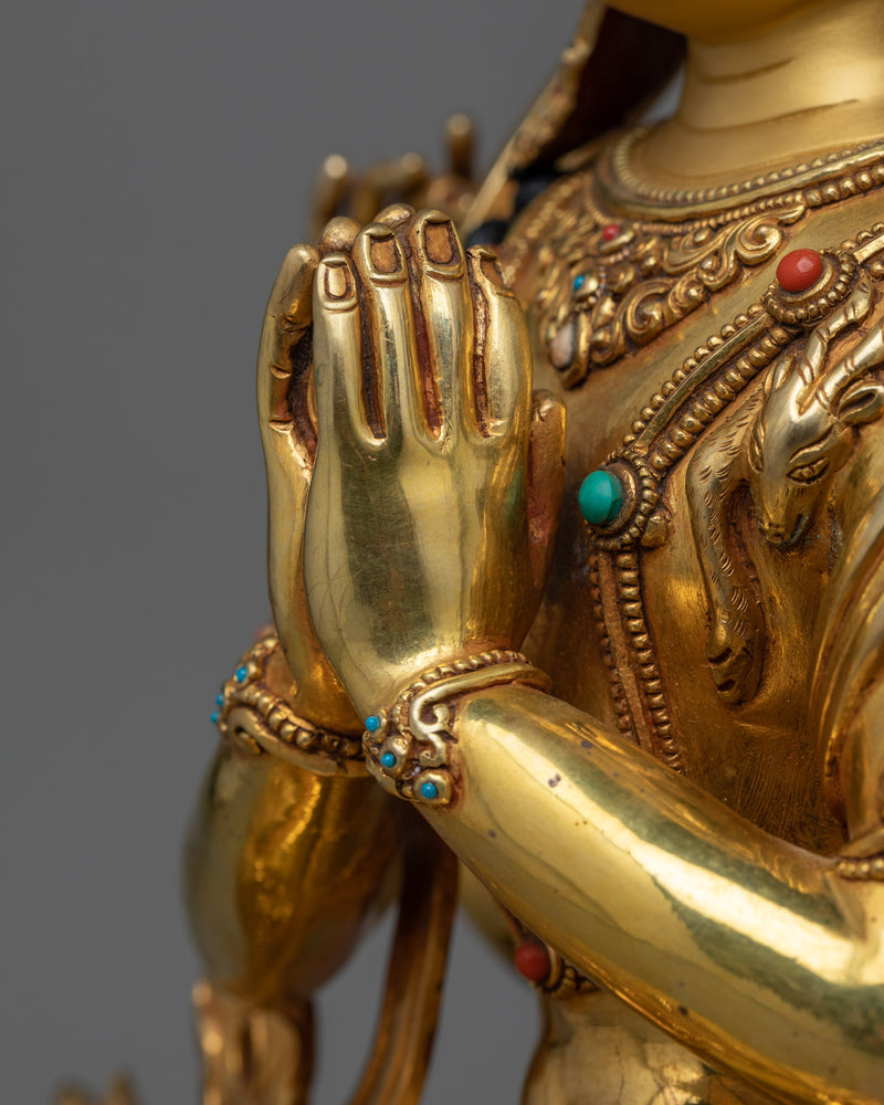 Gold Gilded Chenrezig Statue | Magnificent Handcrafted Statue Made from Nepal