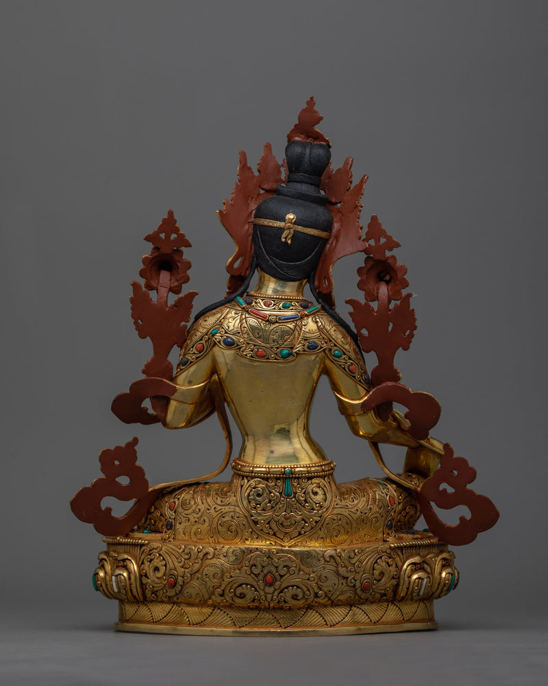 Green Tara Graceful | Magnificent Handcrafted Statue Made From Old Artist