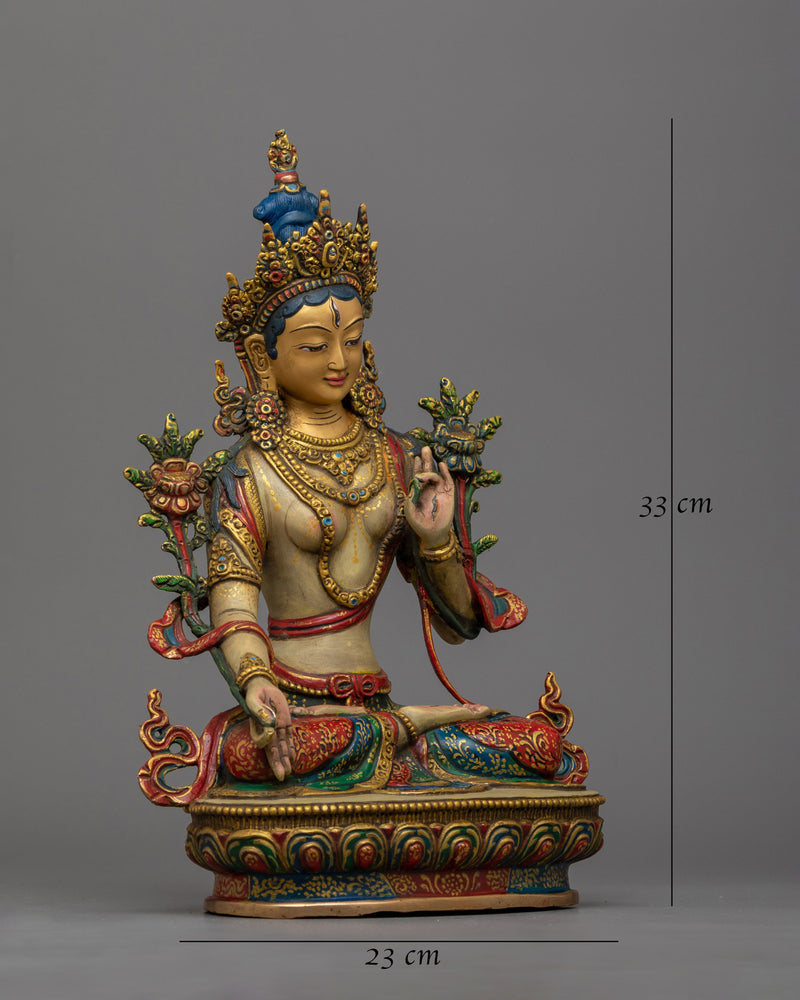 Colorful White Tara Statue | Radiant Symbol of Compassion and Longevity