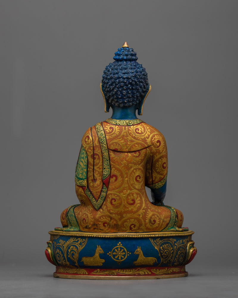 Blue-Hued Shakyamuni Buddha Statue | Serenity in Blue Sapphire Color