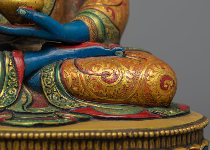 Blue-Hued Shakyamuni Buddha Statue | Serenity in Blue Sapphire Color