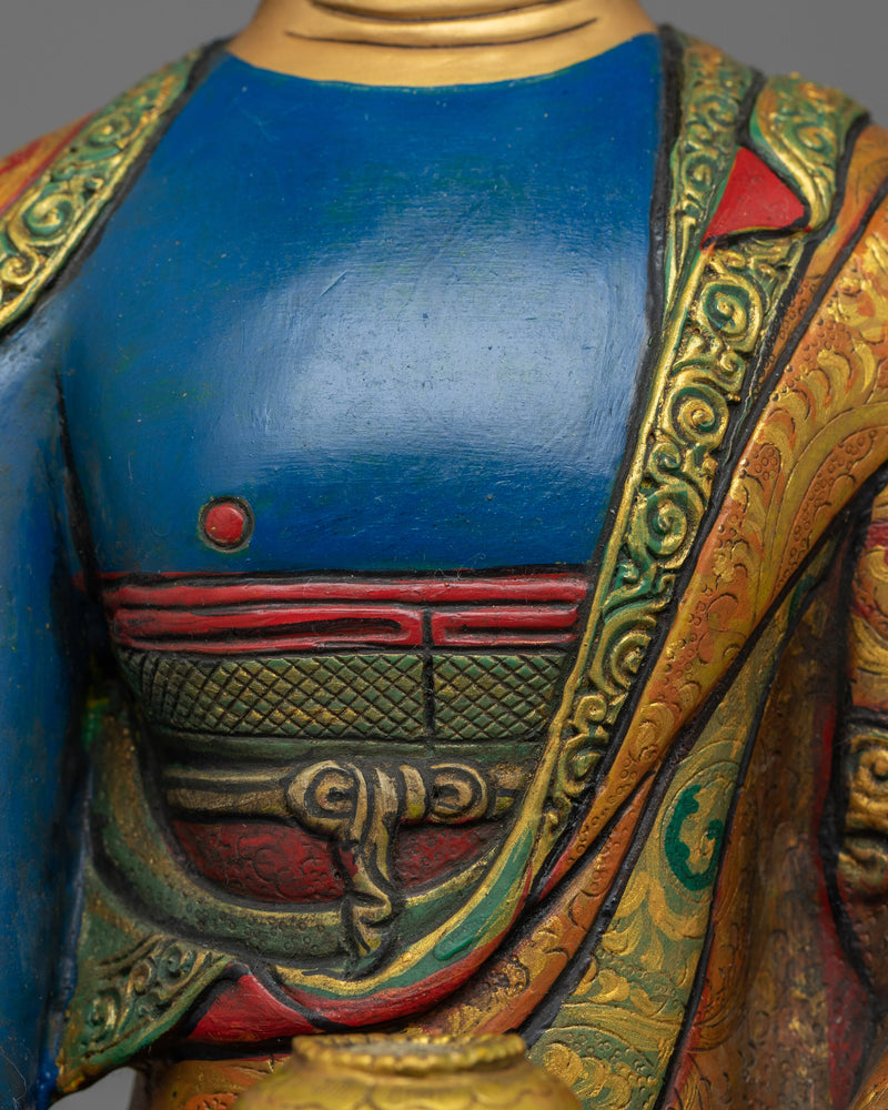 Blue-Hued Shakyamuni Buddha Statue | Serenity in Blue Sapphire Color