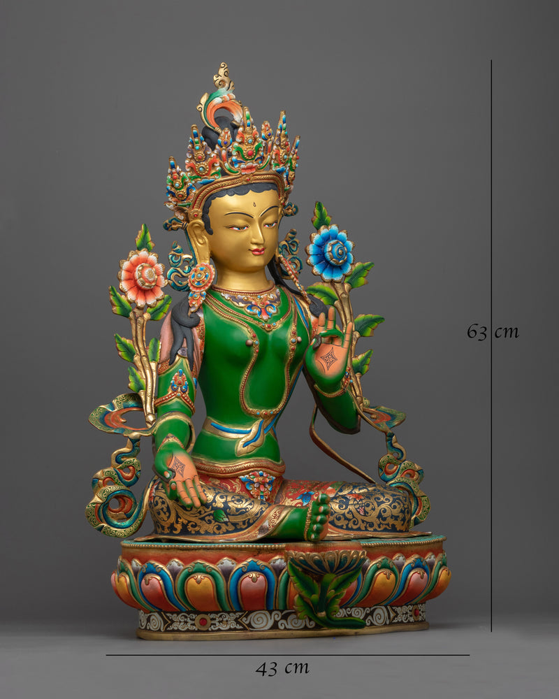 Tinct Green Tara Statue | Symbol of Compassion and Protection