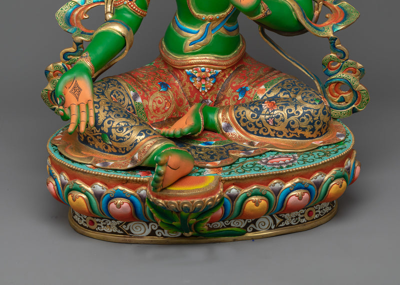 Tinct Green Tara Statue | Symbol of Compassion and Protection