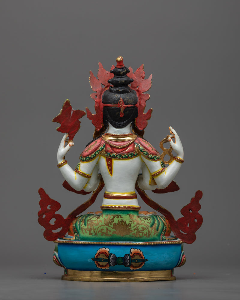 White Serene Chenresig Statue | Symbol of Compassion