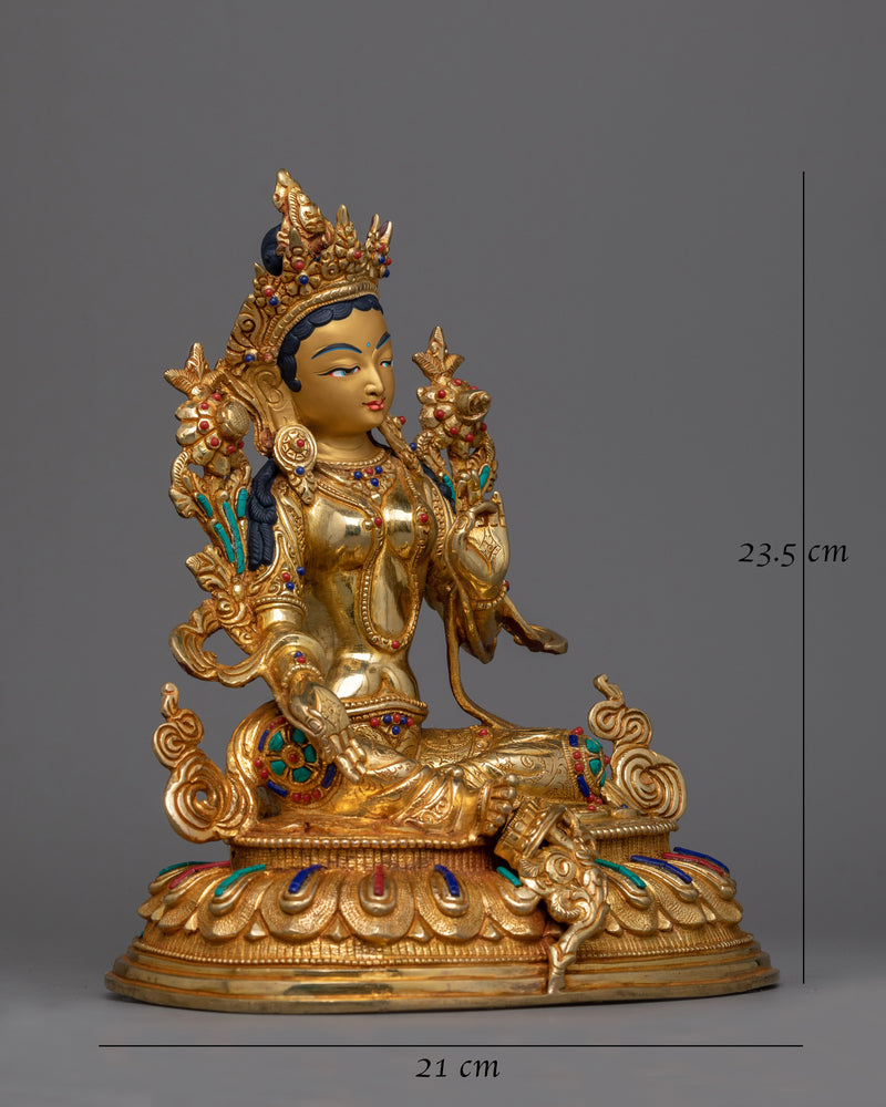 Green Tara Swifty Deity | The beautiful Handcrafted Statue | Figure of Female Buddha