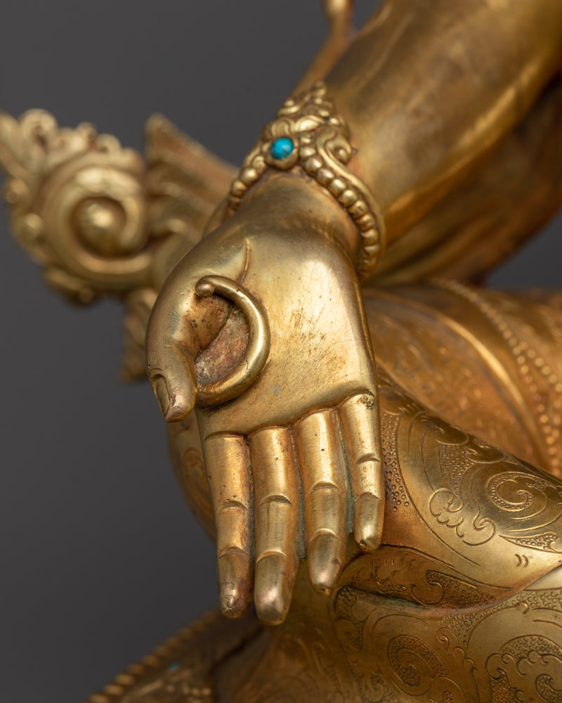 Graceful Tara Gold Gilded Statue | Radiant Symbol of Compassion and Beauty