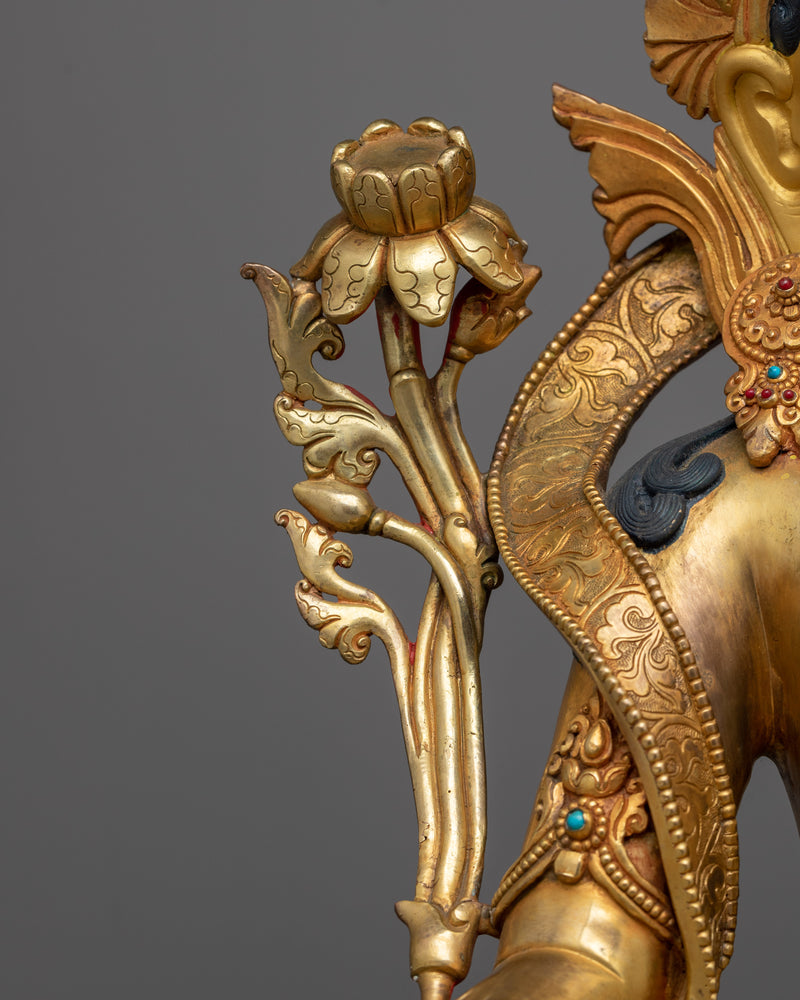 Graceful Tara Gold Gilded Statue | Radiant Symbol of Compassion and Beauty