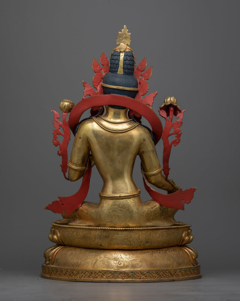 Graceful Tara Gold Gilded Statue | Radiant Symbol of Compassion and Beauty