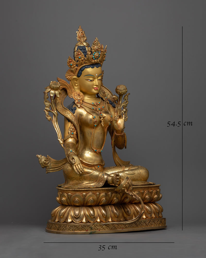 Graceful Tara Gold Gilded Statue | Radiant Symbol of Compassion and Beauty