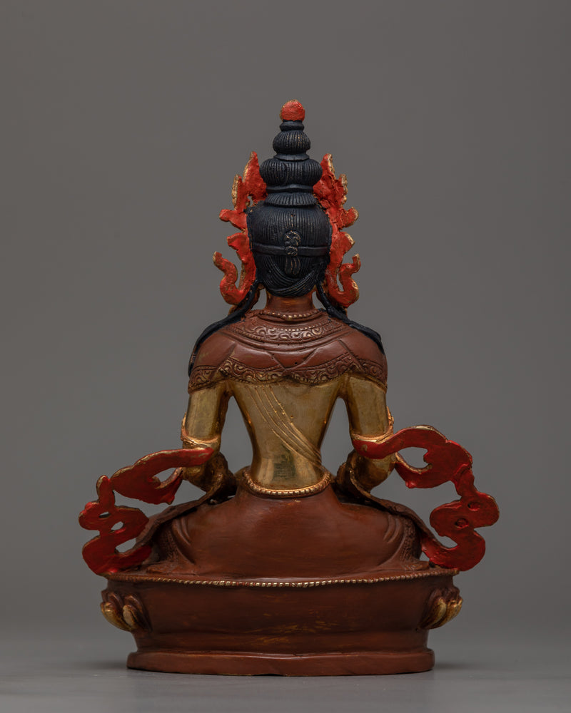 Buddha Amitayus Oxidized Statue | Artisan-Crafted Symbol of Longevity