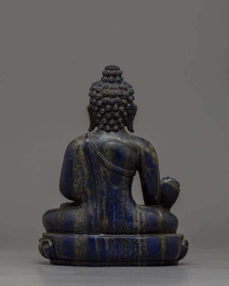 Medicine Buddha Lapis Lazuli Stone Statue | Handcrafted Healer Icon