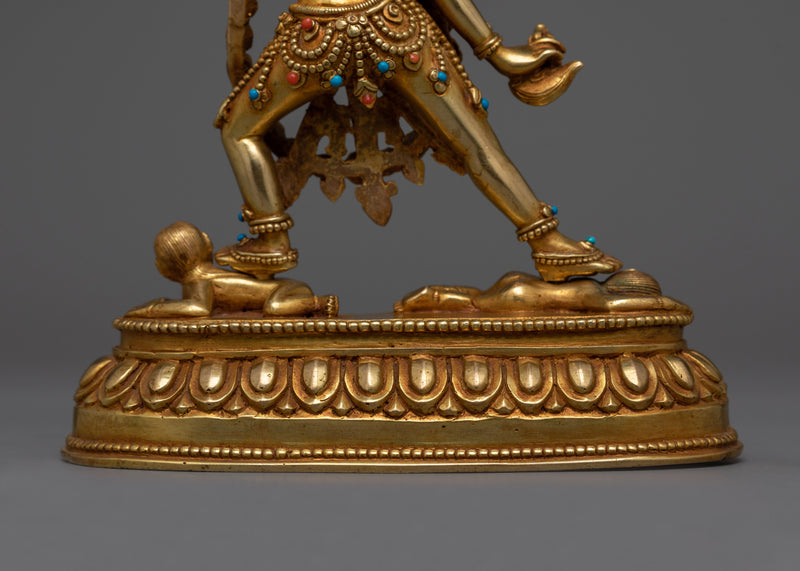 Beautifully Gold-Gilded Vajrayogini Statue | Handcrafted Artwork of Nepalese Artisans