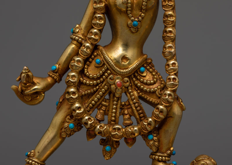 Beautifully Gold-Gilded Vajrayogini Statue | Handcrafted Artwork of Nepalese Artisans