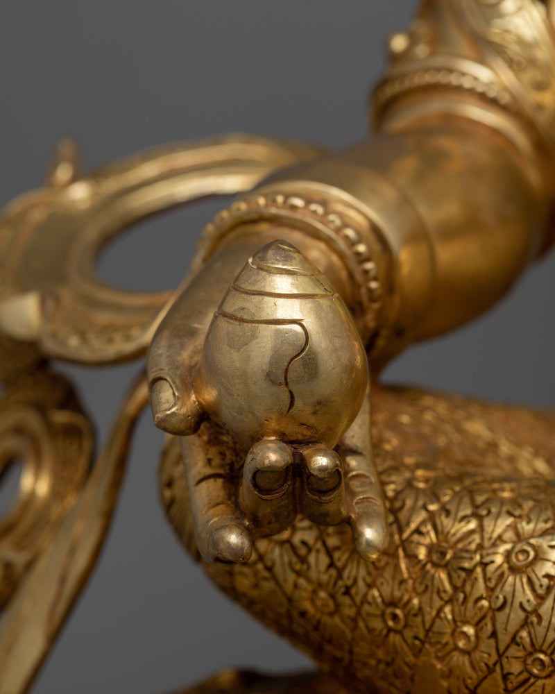 Handcrafted Gold-Gilded Dzambhala Statue | Buddhist Artful Design