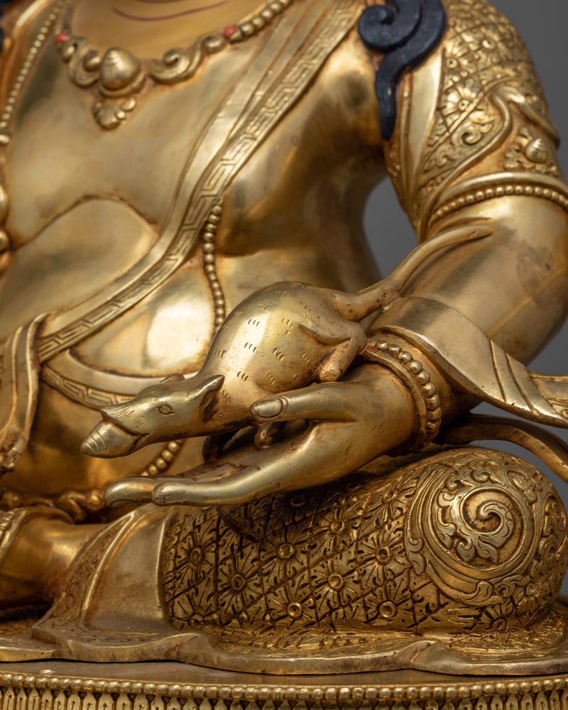 Handcrafted Gold-Gilded Dzambhala Statue | Buddhist Artful Design