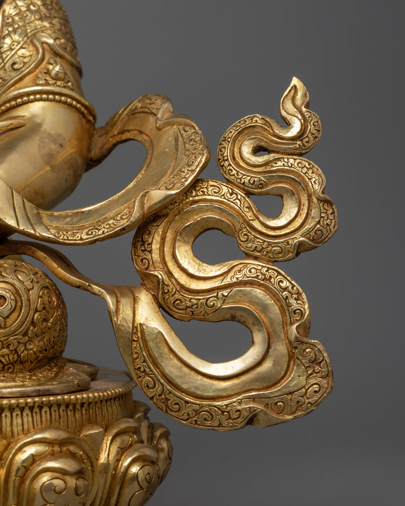 Handcrafted Gold-Gilded Dzambhala Statue | Buddhist Artful Design