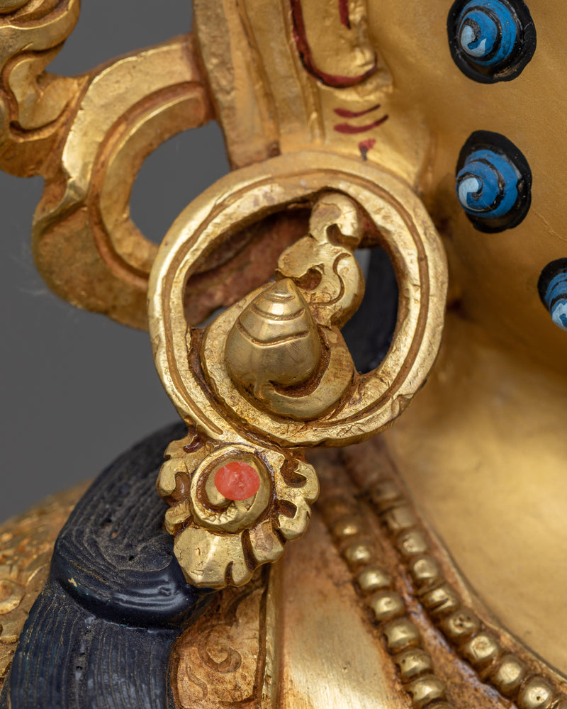 Handcrafted Gold-Gilded Dzambhala Statue | Buddhist Artful Design