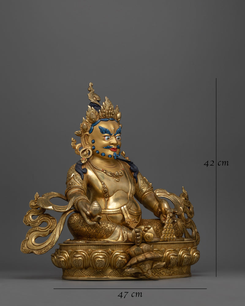 Handcrafted Gold-Gilded Dzambhala Statue | Buddhist Artful Design