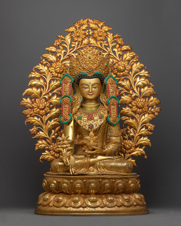 crown-shakyamuni-buddha-with-floral-halo