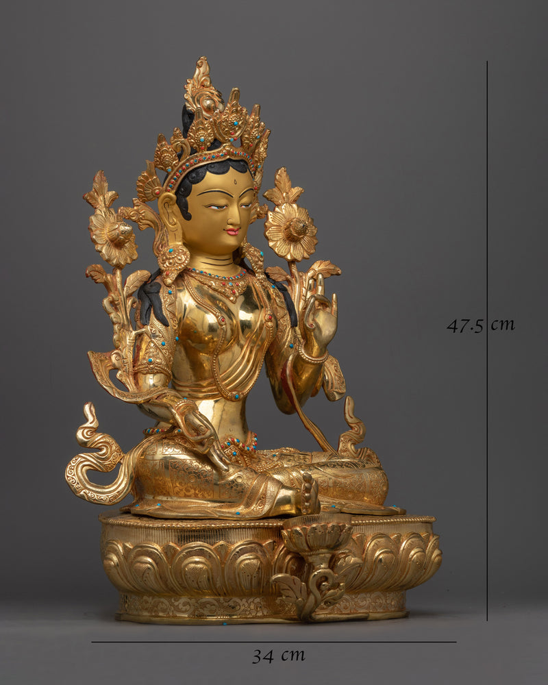 Female Deity Green Tara Statue | Elegantly Hand-crafted Idol