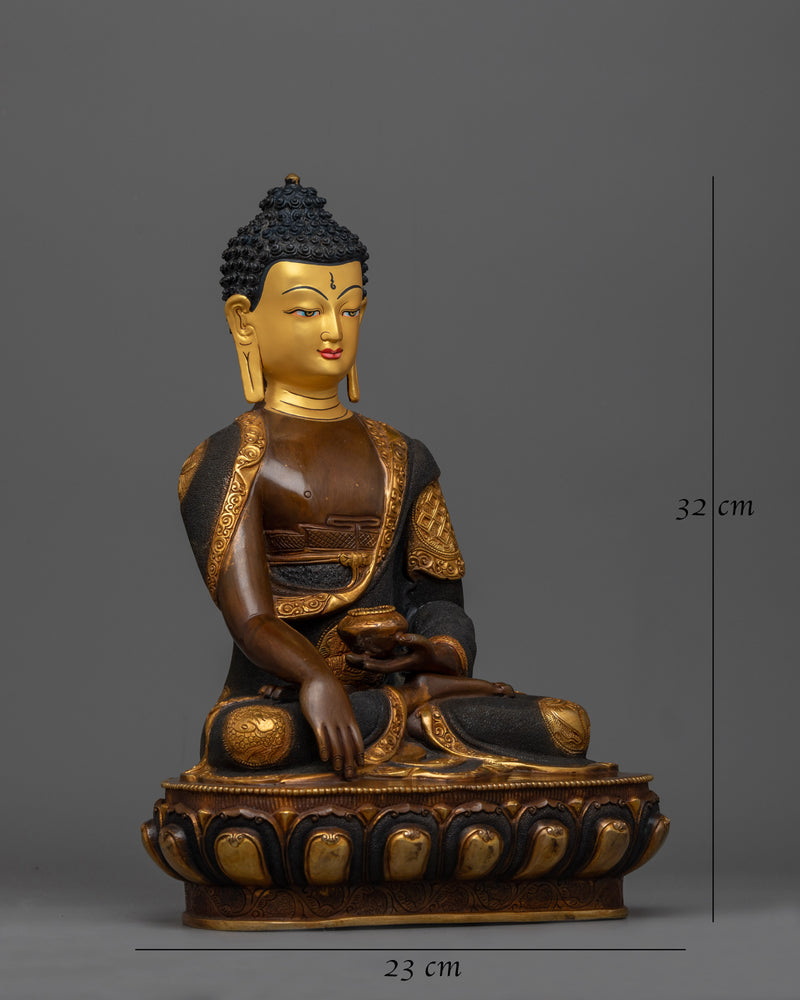 Oxidized Figure of Shakyamuni Buddha | Meticulously Crafted Spiritual Icon