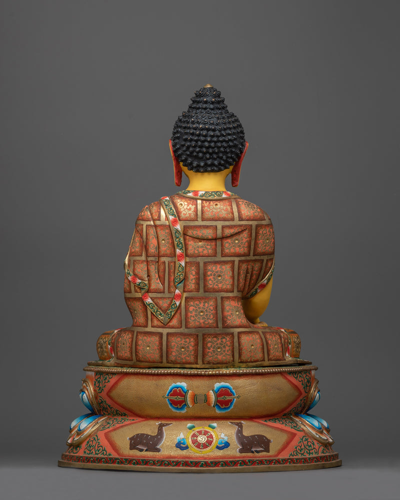 Shakyamuni Buddha Yellow-Hued Statue | Handcrafted Spiritual Emblem