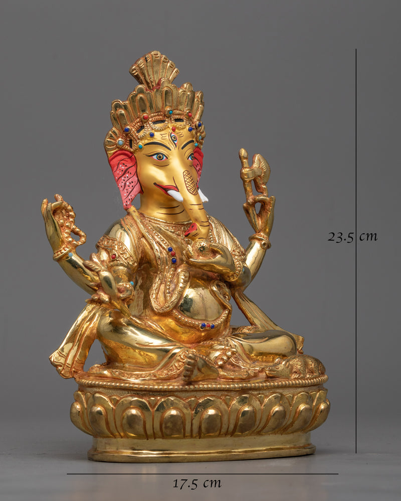 Ganesh Gold-Gilded Statue | Handcrafted Emblem of Prosperity