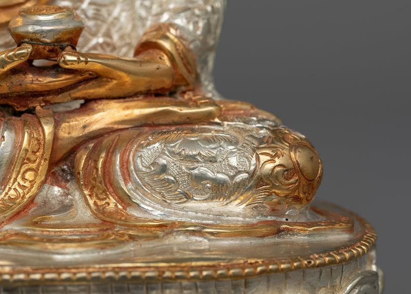 Amitabha Buddha Silver-Gold Plated Statue | Handcrafted Symbol of Enlightenment