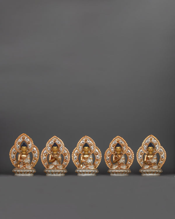 silver-plated-five-buddha-set