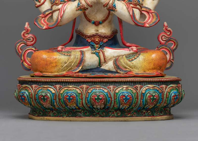 Chenrezig White-Hued Statue | Masterfully Crafted Symbol of Compassion