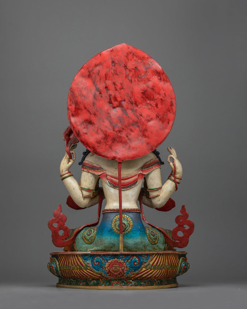 Chenrezig White-Hued Statue | Masterfully Crafted Symbol of Compassion