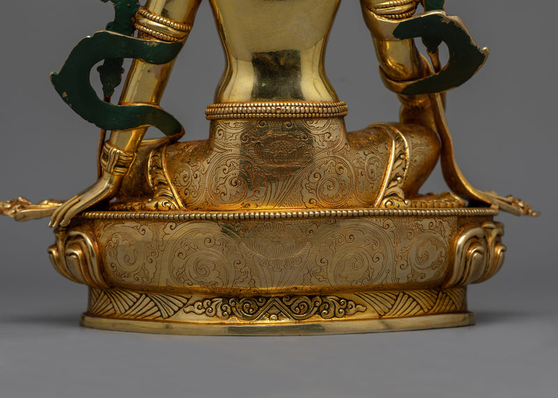 Gold Gilded Chenrezig Statue | Handcrafted Symbol of Compassion