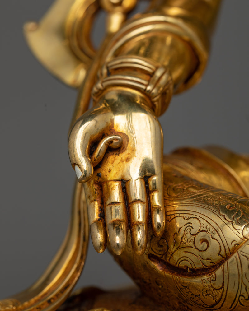 Gold Gilded Chenrezig Statue | Handcrafted Symbol of Compassion