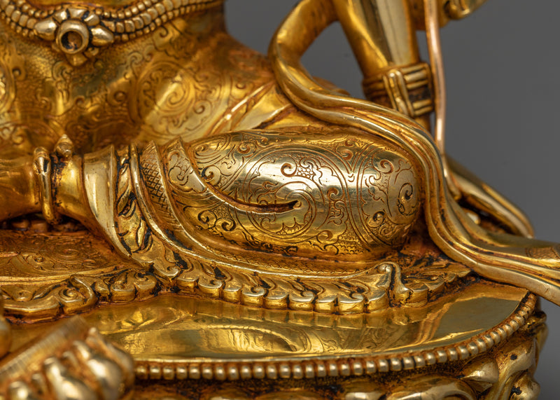 Gold Gilded Chenrezig Statue | Handcrafted Symbol of Compassion