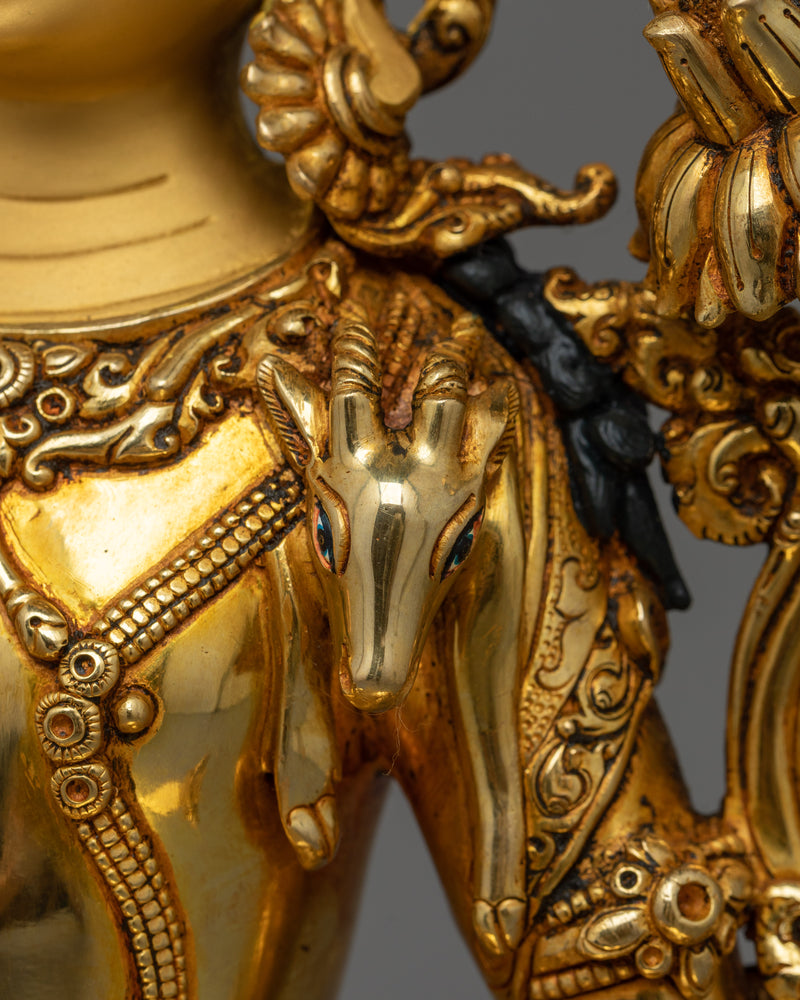 Gold Gilded Chenrezig Statue | Handcrafted Symbol of Compassion