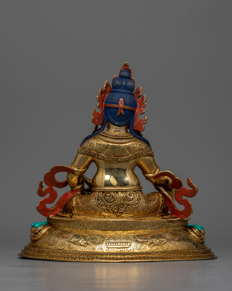 Gold-Gilded Dzambhala Figure | Handcrafted Symbol of Prosperity