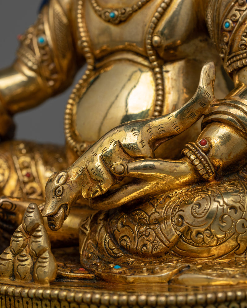 Gold-Gilded Dzambhala Figure | Handcrafted Symbol of Prosperity