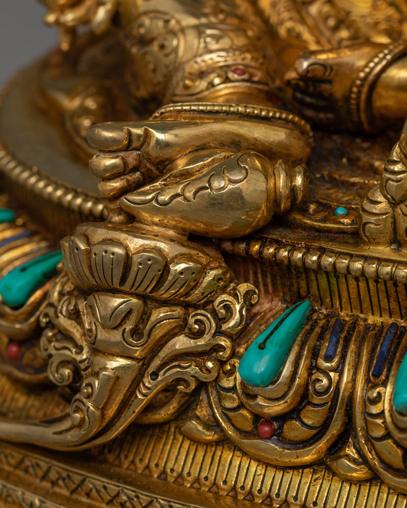 Gold-Gilded Dzambhala Figure | Handcrafted Symbol of Prosperity