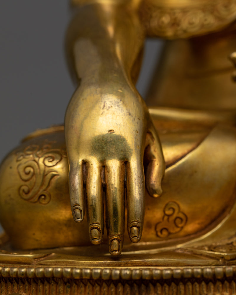 Shakyamuni Buddha Handcrafted Statue | 24K Gold-Gilded Beacon of Enlightenment