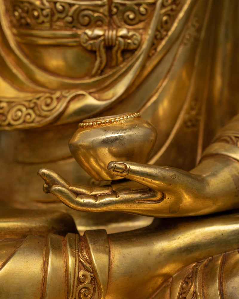 Shakyamuni Buddha Handcrafted Statue | 24K Gold-Gilded Beacon of Enlightenment