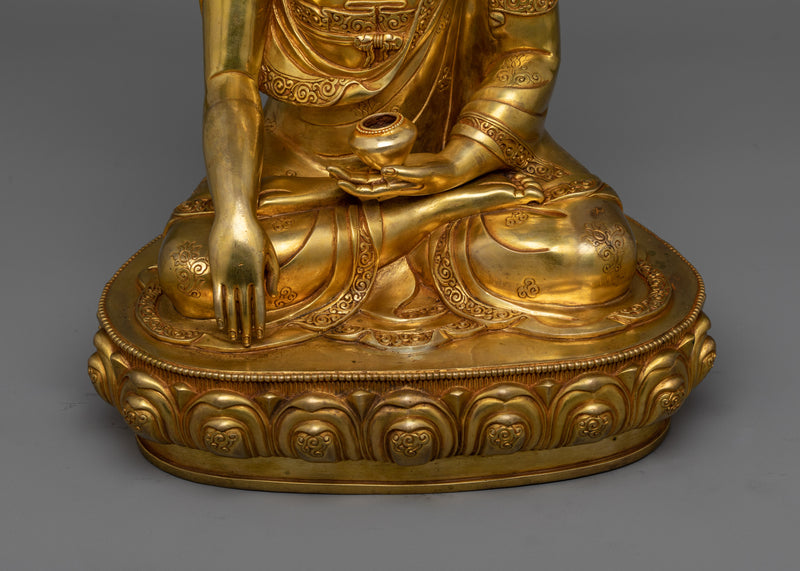 Shakyamuni Buddha Handcrafted Statue | 24K Gold-Gilded Beacon of Enlightenment