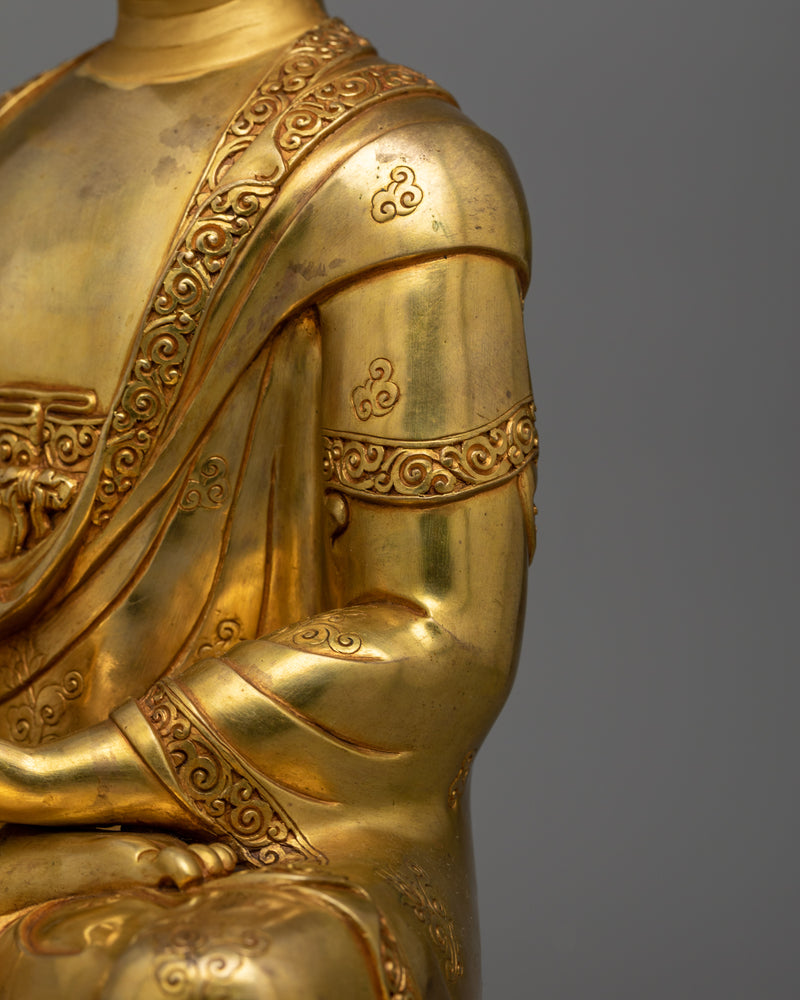 Shakyamuni Buddha Handcrafted Statue | 24K Gold-Gilded Beacon of Enlightenment