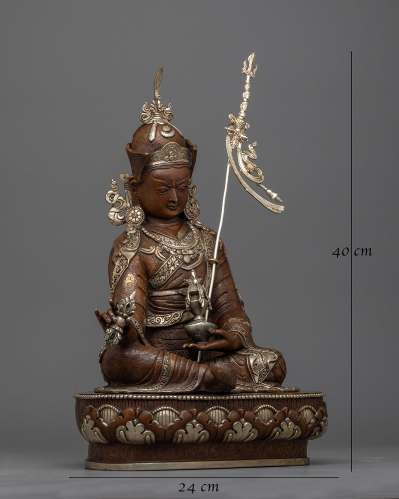 Oxidized Guru Rinpoche Statue | Handcrafted Symbol of Wisdom