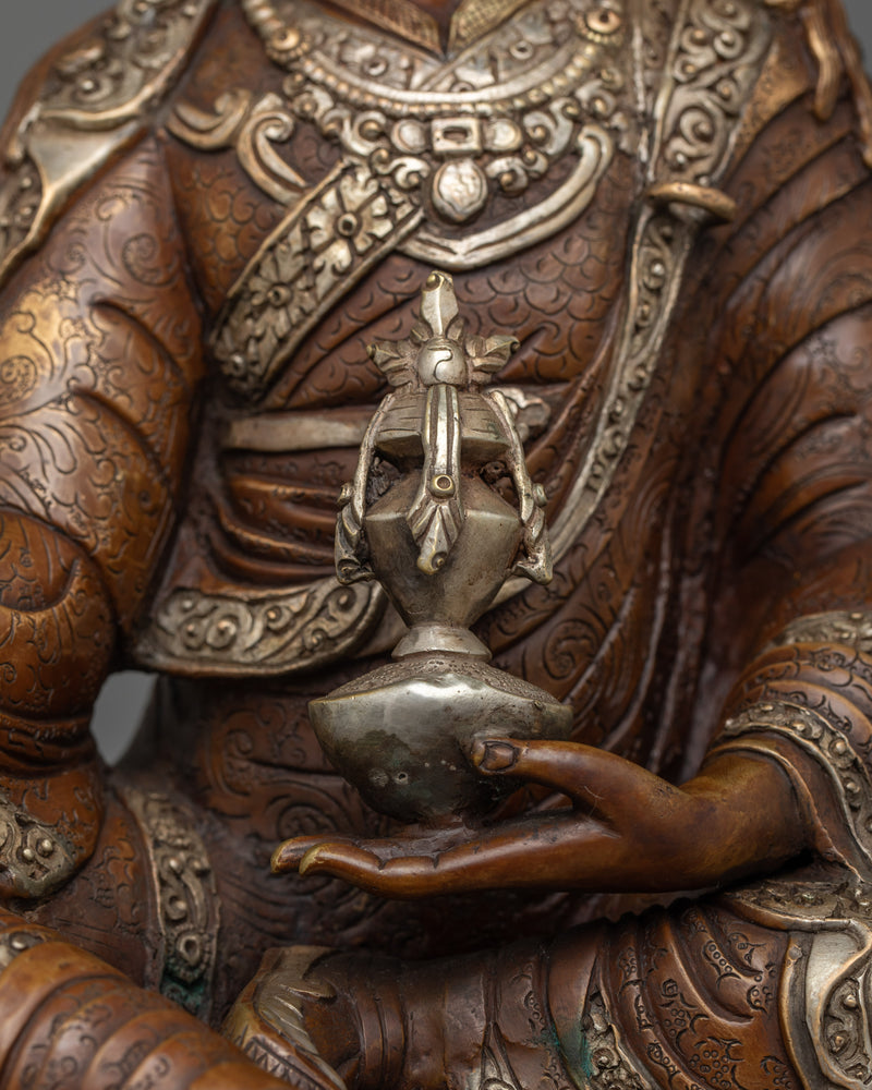 Oxidized Guru Rinpoche Statue | Handcrafted Symbol of Wisdom